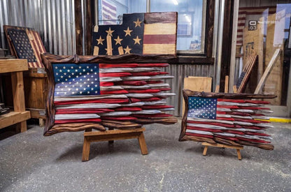 USA Vintage Wooden Flag