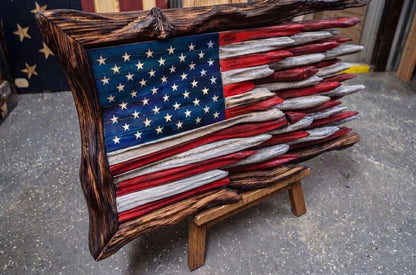 USA Vintage Wooden Flag