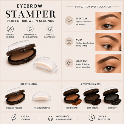 Brow Stamp & Powder Kit with Brush